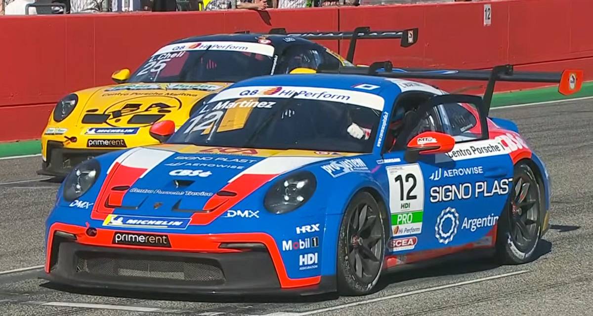 Porsche Carrera Cup Italia: Luciano Martínez avanzó en la carrera del sábado en Imola