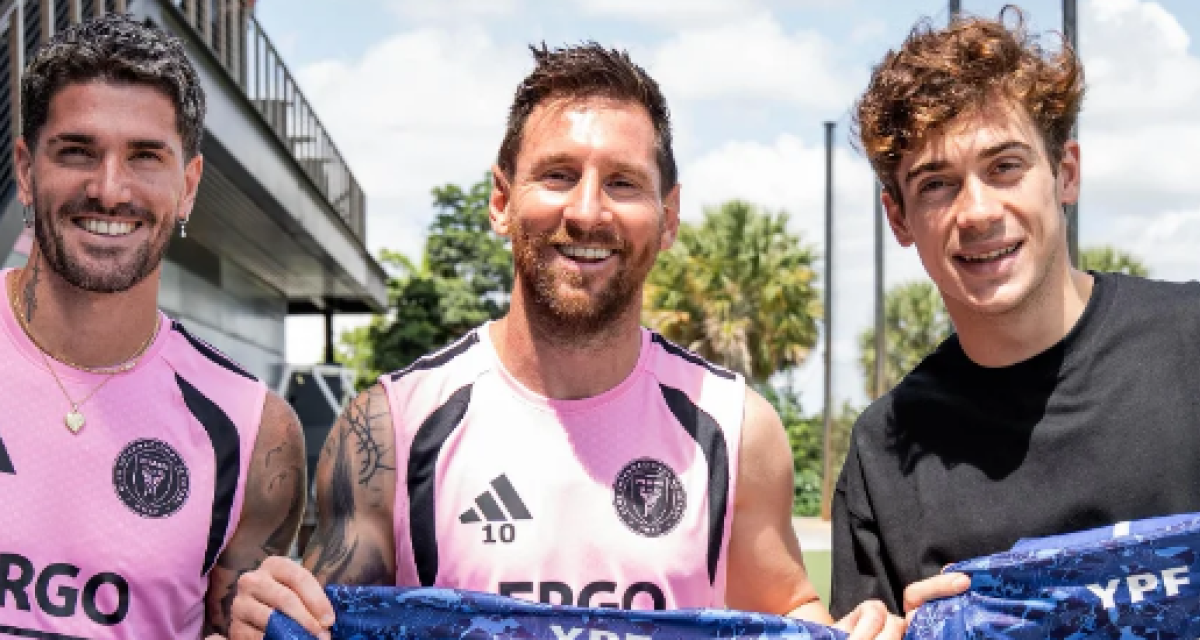 ¡Por fin! Colapinto y Messi se encontraron en la previa al GP de Miami de F1