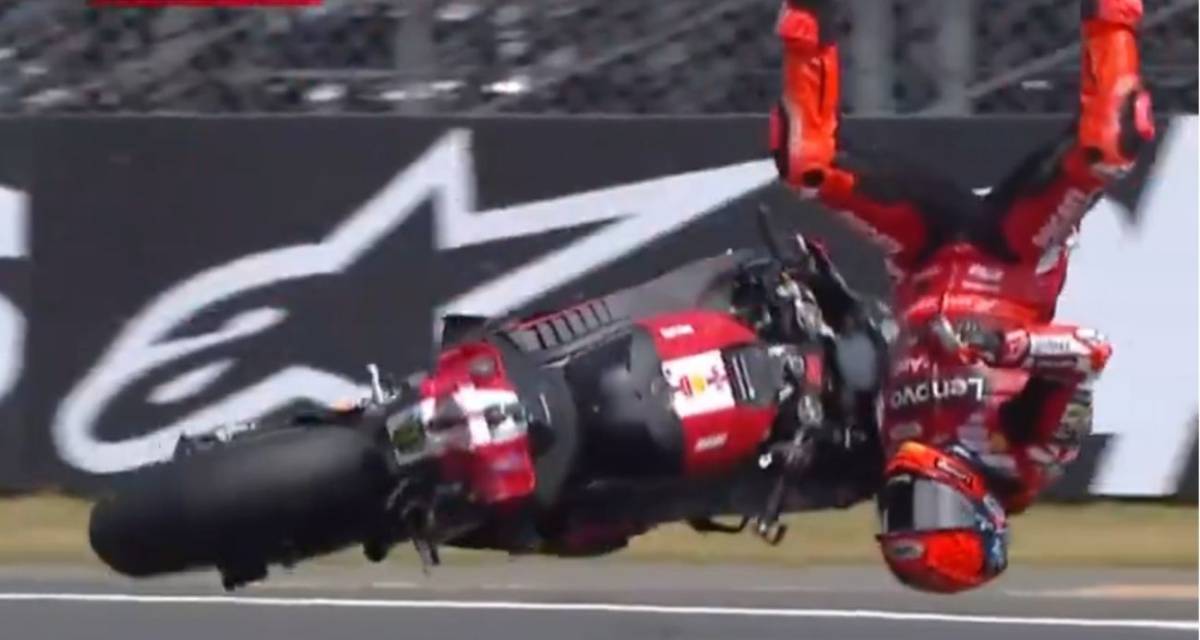 MotoGP: impactante accidente de Marc Márquez en la carrera Sprint de Le Mans