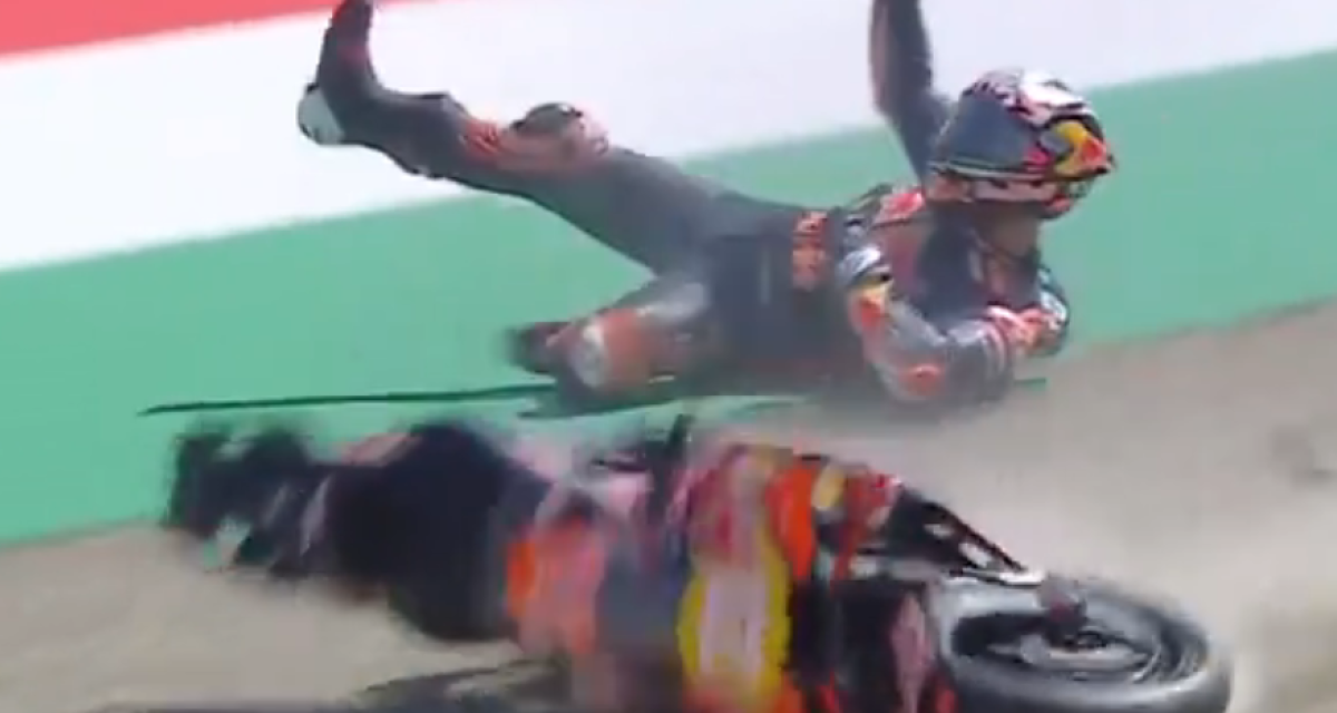 MotoGP: durísima caída de Bastianini en la Carrera Sprint en Mugello