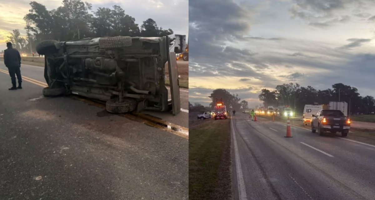 Fatal accidente en Ruta 5: fallecieron dos personas tras volcar con su camioneta a la altura de Mercedes