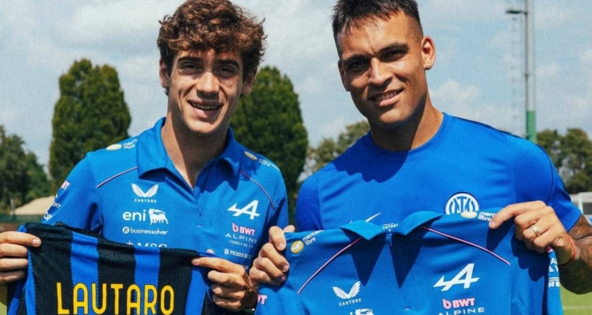 F1: "Un orgullo conocerte, Toro", la postal de Franco Colapinto junto a Lautaro Martínez en Italia
