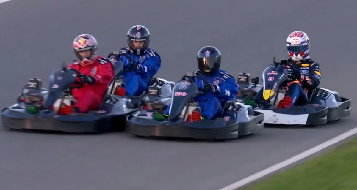 ¡No se la hicieron fácil! Los rivales más duros que enfrentó Max Verstappen en el reto contra los 100 kartings