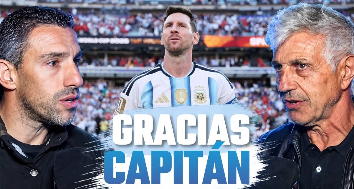 Maxi Rodríguez y Ricardo Giusti saludan a Messi al anunciar su retiro de la Selección