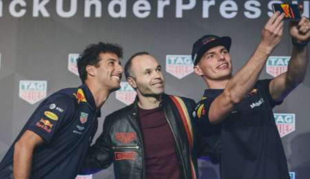 Verstappen y Ricciardo se divirtieron con Iniesta