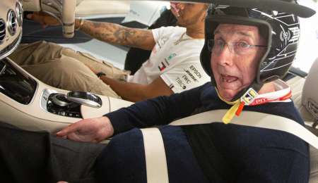 Hamilton y un paseo de locos con Frank Williams