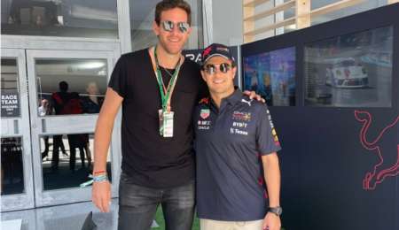 Del Potro, de visita en los boxes de Miami