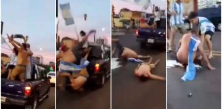 VIDEO: El imprudente festejo tras el triunfo de Argentina que casi termina en tragedia