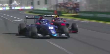 Colapinto hizo un maniobron para pasar a Montoya en Australia