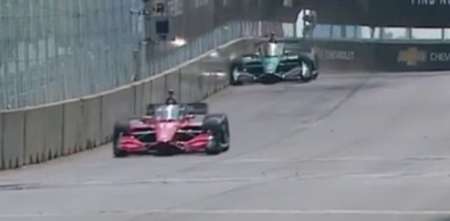 IndyCar: Canapino le dio al muro y tuvo que ir a boxes en Detroit