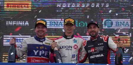 Los protagonistas del 2do podio del TC2000 en 9 de Julio