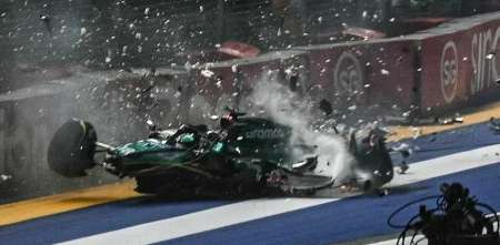 F1: desde la tribuna: así se vivió el fuertísimo golpe de Stroll en Singapur