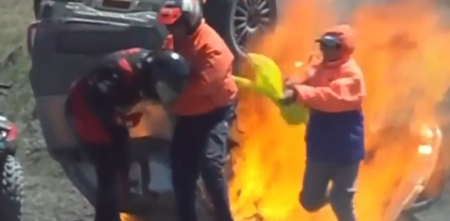 "El rescatista me separó del auto y me salvé", el fuerte relato del piloto que sufrió el incendio en Viedma