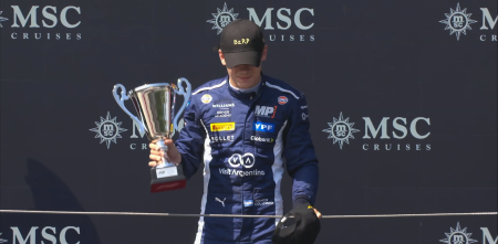 F2: el festejo de Colapinto con dedicatoria a Bizarrap incluida