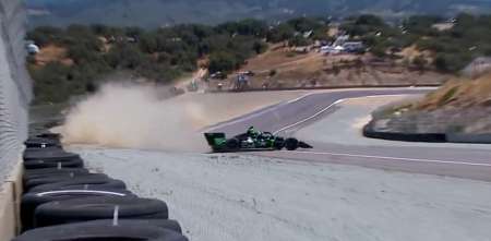 IndyCar: Agustín Canapino buscó los límites en Laguna Seca