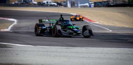 IndyCar: Agustín Canapino dejó atrás un entrenamiento muy cortado en Laguna Seca