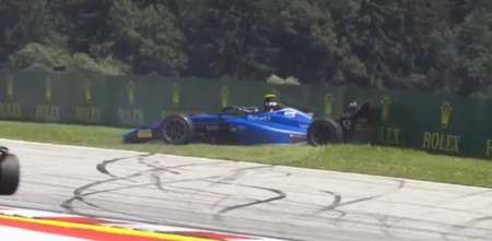 F2: tras un trompo, Colapinto cayó al puesto 11 en el GP de Austria