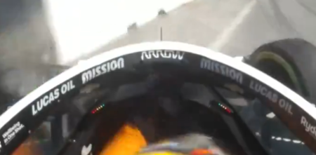 IndyCar: el golpe de Rossi en la primera práctica que le provocó la fráctura de un dedo