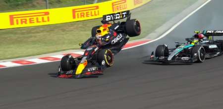 F1: Verstappen fue el límite y casi lo elimina a Hamilton en el final del GP de Hungría