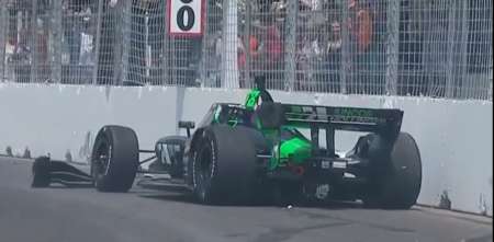 IndyCar: Canapino se accidentó y se quedó sin chances de seguir dando pelea en Toronto