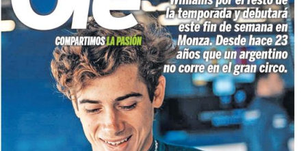 Galería: F1: Franco Colapinto, en la tapa de los diarios más importantes del país