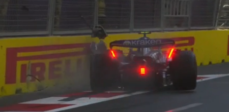 F1: Colapinto chocó en el primer entrenamiento en Azerbaiyán