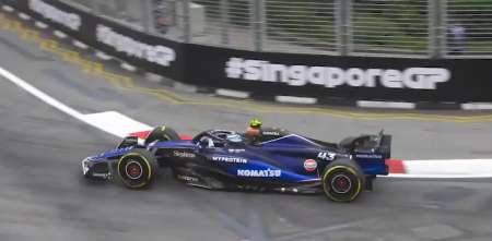 F1: Colapinto salió a girar por primera vez en el circuito de Marina Bay