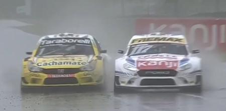 Top Race: el sobrepaso de Di Palma a Rossi bajo la intensa lluvia en Buenos Aires