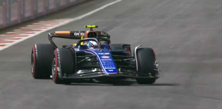 F1: ¡Cámara inédita! Colapinto, a todo o nada con el Williams en la FP2 en Las Vegas