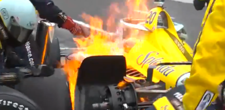 IndyCar: ¡Dramático! Fuego en el auto de Rossi en las 500 Millas de Indianápolis
