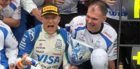 F1: ¡Insólito! Hadjar rompió el trofeo que logró en el GP de Países Bajos