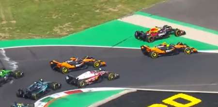 F1: la polémica entre Verstappen y Norris en la largada del GP de Italia