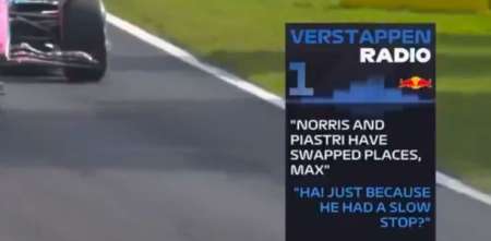 F1: la burla de Verstappen tras el cambio de posiciones de McLaren en Monza