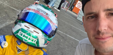 El tierno momento de Vivian con su hijo en el kartódromo de Buenos Aires