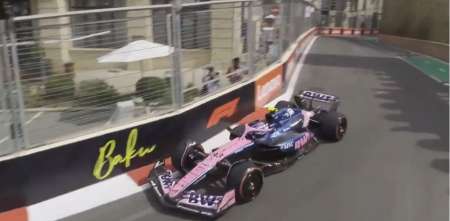 F1: ¡En solitario! Colapinto abrió vuelta en el circuito callejero de Bakú