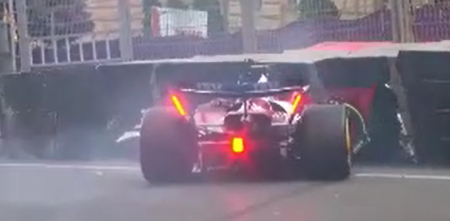 F1: el duro choque de Leclerc que generó bandera roja en la Q3 del GP de Azerbaiyán