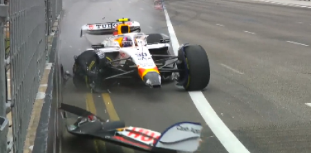 F1: un nuevo choque de Lawson generó la bandera roja en la FP3 de Singapur