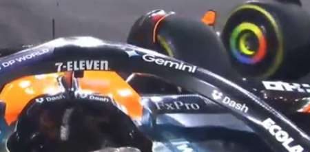 F1: ¡Se sacaron chispas! Así fue el toque de Norris y Piastri en la largada del GP de Singapur