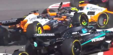 F1: ¡Inicio fatal! Así fue el choque que produjo el abandono de Piastri y Norris