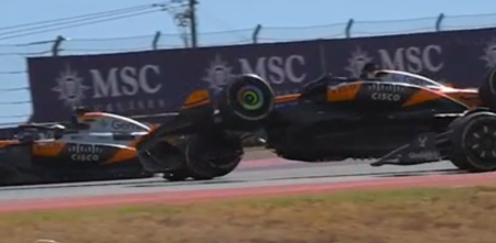 F1: la impactante imagen del toque entre Norris y Piastri en la Sprint de Austin