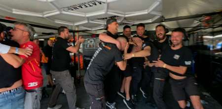 TC: ¡Locura total! Los festejos del equipo Pradecon Racing tras el triunfo de Ledesma en Toay