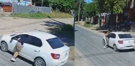 Un hombre escapó de un intento de robo y arrastró al asaltante por más de cinco cuadras