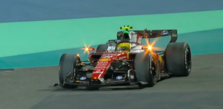 F1: ¡Atención! Hamilton con la Ferrari se quedó parado sobre la parte final del viernes en Bahréin