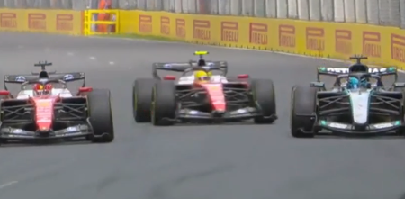 F1: el infartante duelo entre Leclerc, Russell y Hamilton en el arranque del GP de Australia