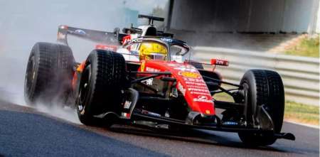 F1: Hamilton y su Ferrari continúan con los test de Pirelli en Fiorano