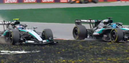 F1: ¡Se sacaron chispas! Antonelli y Russell se tocaron en Canadá y despertaron la tensión en Mercedes