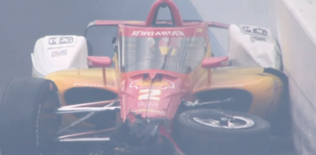 500 Millas de Indianápolis: fuerte choque de Newgarden contra el paredón