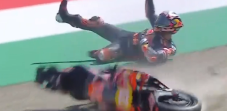 MotoGP: durísima caída de Bastianini en la Carrera Sprint en Mugello