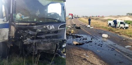 Tragedia en la Ruta 33: retiraron una camioneta, chocaron de frente contra un camión y murieron