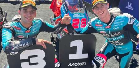 Moto3: Morelli brilló y se subió al podio en Aragón, con Perrone en el octavo lugar